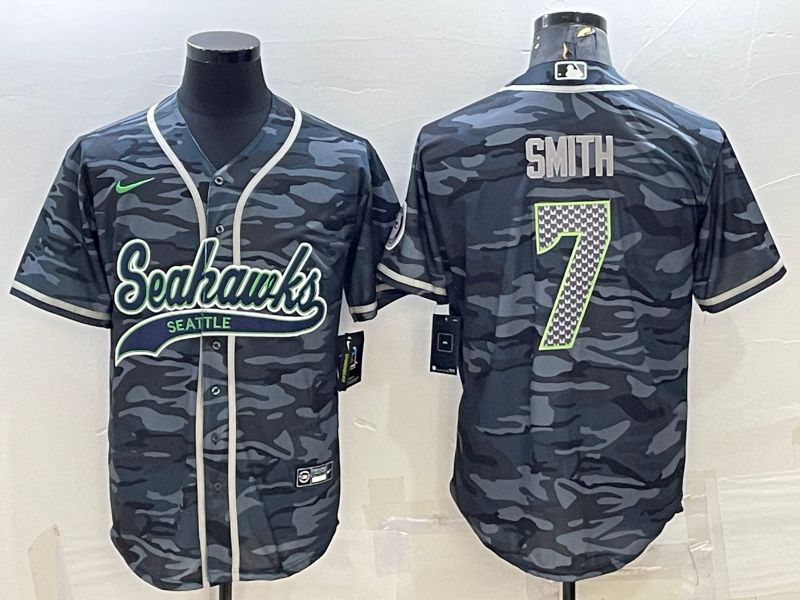 Men Seattle Seahawks 7 Smith Camo 2022 Nike Co branded NFL Jerseys